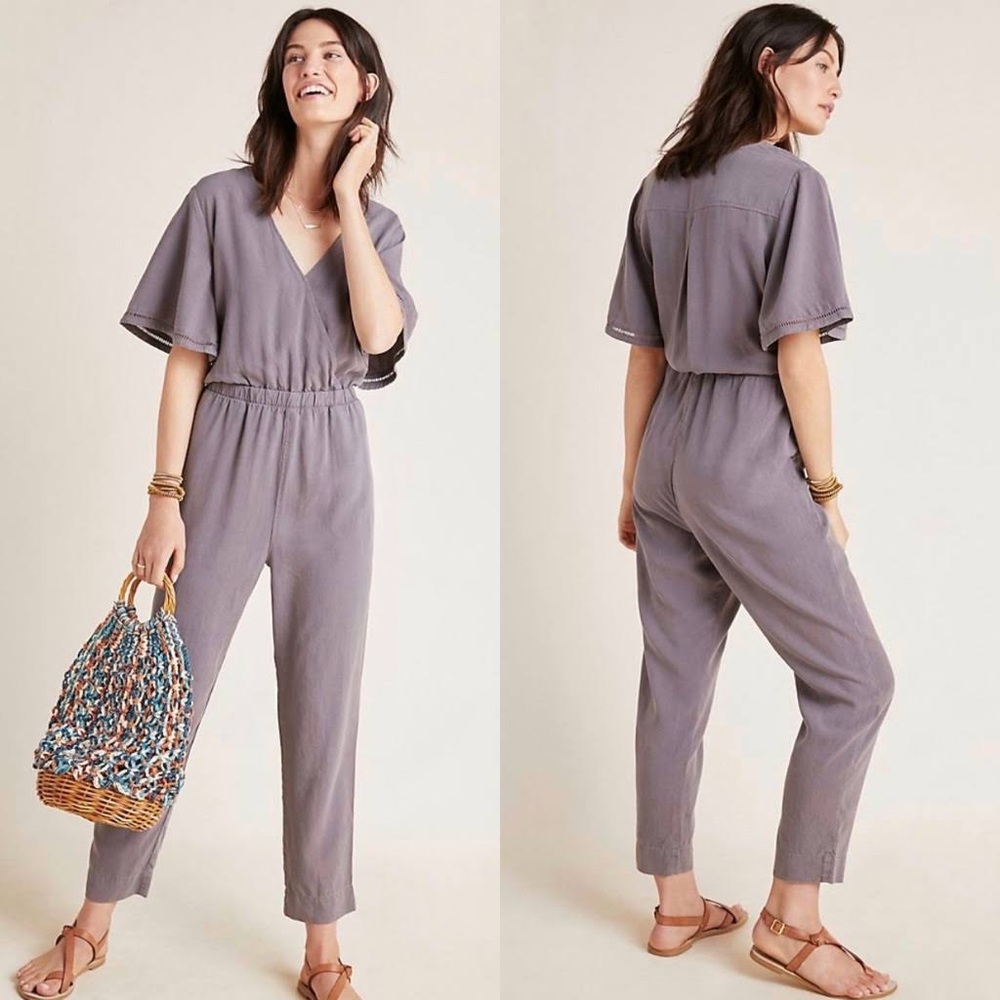 Anthropologie Cloth & Stone Grey Gulpiyuri Jumpsuit